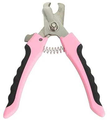 PETWERK® Krallenschere für Hund und Katze| Krallenstutzen| Krallenpflege| Edelstahl Krallenschere| Krallenknipser (Pink/Schwarz)