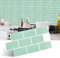 11 Sheet Green Vinyl Wall Tile Sticker Transfers,Peel and Stick Self-Adhesive Waterproof Splashback Stick on Tile Decals for Kitchen Bathroom Wall, 30x15cm