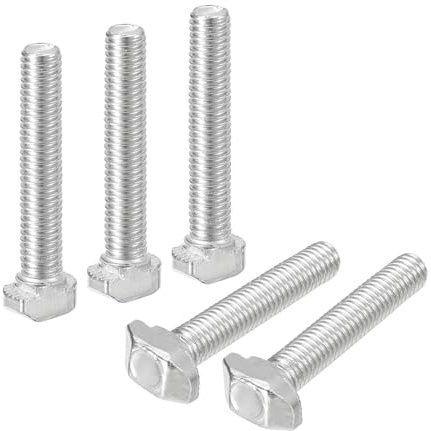 QUARKZMAN 40 Stück Hammerkopfschrauben T-Nutenbolzen, M5 x 30mm T-Schraube Einsteckbolzen für 2020er Serie T-Nuten Aluminiumprofil, Kohlenstoffstahl vernickelt, Silber