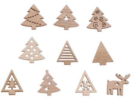 DIYEAH 300 Pcs DIY Crafts Accessories Christmas Tree Hanging Tag Nativity Crafts Centerpiece Table Decorations Tree Embellishment Christmas Tag Christmas Hanging Tag Pendant Wooden