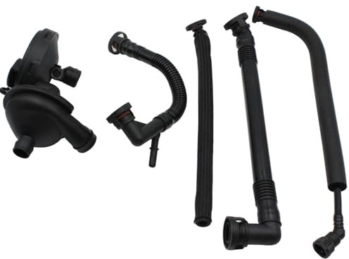 STILEALUS Kurbelgehäuse-Entlüftungsventil und Entlüftungsschlauch-Set, Metall, Rückschlagventil, Ventil, Automotive Parts, Schwarz, für BMW E46, E39, E60, 320i, 323i, 325, 325i, 325ci, 328i, 330i