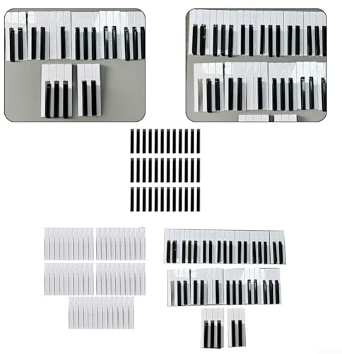 Klaviertasten-Set, Ersatz-Set für 52/36/88 Tasten, glänzend schwarz oder weiß (C)