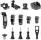 HSU Kit de Soporte para Go Pro, Hebilla de Liberación Rápida, Brazos de Extensión, Soporte de Trípode, Adaptador de 1/4 y Tornillos para Cámaras de Acción(14 en 1)