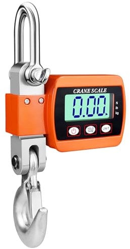 Everkeen Kranwaage 500KG Digitale Hängewaage Elektronische Wildwaage Industrie Hängende Waage Tragbare LCD Zugwaage mit Haken