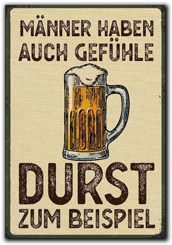 LANOLU Kühlschrankmagnete lustig- Männder haben auch Gefühle- Geschenke für Bierliebhaber- lustige Magnete mit Sprüchen und witzigen Motiven 8x5,5cm