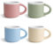 Autumnlife Espressotassen Mini Kaffeetassen Set, 4 x 43 ml Dickwandiges Espressotasse Mit Henkel für Mokka Kaffee, Tee und Milch, Perfekt für Zuhause und Büro, Porzellan Mokka Tassen Set Bunt