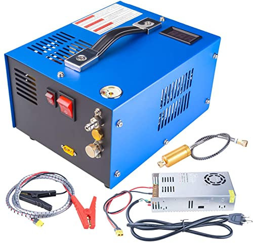 PCP Compressore d'aria 12 V DC, 4500 Psi pompa portatile per paintball, fucile ad aria compressa e serbatoio ARA - Adattatore di alimentazione CA ad alta pressione 30 MPa, 110 V/220 V