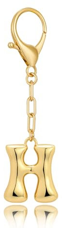 LILIE&WHITE Schlüsselanhänger mit Buchstaben H, Elegantes Design in Gold, Farbtreu & Langlebig, Personalisierte Geschenkidee für Geburtstag, Jahrestag und besondere Anlässe