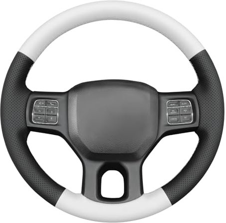 MEWANT Dodge RAM DIY Stitching Steering Wheel Cover Wrap for Dodge RAM 1500 2012-2018/1500 Classic 2019-2023/2500 2012-2018/3500 2012-2018/5500 2012-2018