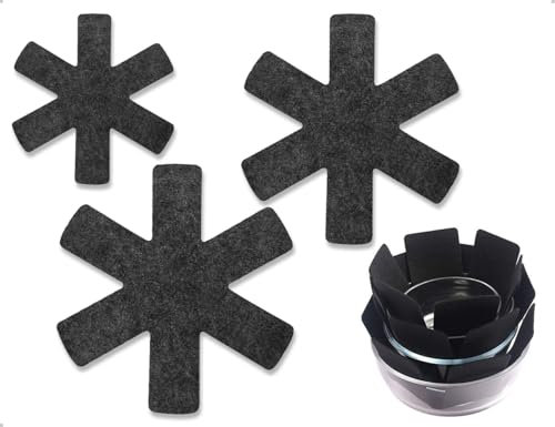 Lhbwhiz 3 Stück Pfannenschoner,Pfannenschutz,Filz Topfschutz,Stapelschutz Wärmedämmmatte,topfschoner,Topfpfannenschutz,für Pfannen Töpfe Schüsseln Schutz vor Kratzer(Schwarz,3 Größen)