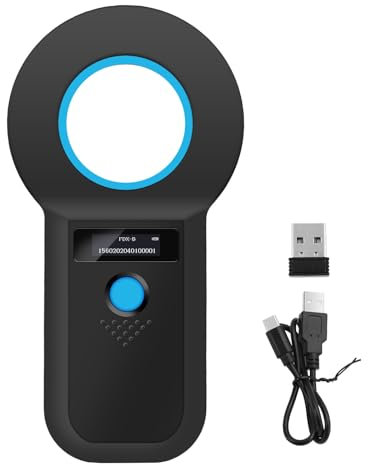ARCELI Lecteur de Puce pour Animaux, Bluetooth Lecteur Puce Animaux, Lecteur de micropuce RFID, Lecteur de Puce pour Chiens/Chats 134,2KHz, 128 pièces de mémoire d'étiquette, ISO11784/85/HFDX-B/EMID