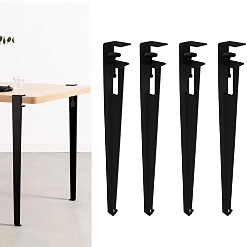 SFQEVHRZ Metal table clamp legs， 4pcs Adjustable Coffee Table Legs,F-Shape Dining Desk Foot,Iron Workbench Support Legs,DIY Bar Legs(Black,76cm(30in))
