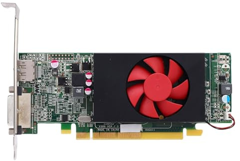 Annadue Scheda Video GDDR3 da 1 GB, Porte DVI HDMI PCIE 3.0 X8 Scheda Grafica con API 3D a Basso Profilo a Basso Profilo a 64 Bit HDCP 1333MHz per PC Computer, Plug & Play