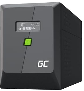 Greencell UPS 1500VA 1050W PowerProof mit LCD-Display – USV mit Reiner Sinuswelle, zuverlässiger Stromschutz, Überspannungsschutz, Notstromversorgung für Haushaltsgeräte, USB/RJ45, 4X Schuko + IEC