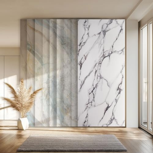 HEXIM Marmorplatten Optik 8 Stück 280x122 cm SPC Kunststoff Innen & Außenbereich Granit Steinoptik - Duschrückwand Küchenrückwand Spritzschutz Wandverkleidung (27,33 m² 2003) A-Serie
