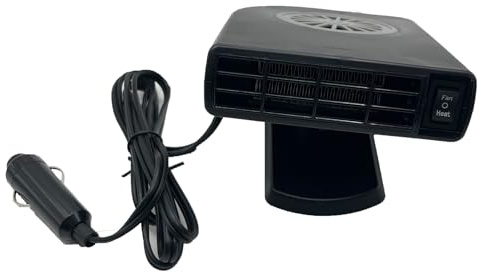 Auto Heizung, 12V 120W Auto Heizlüfter Tragbare und Ventilator 2 in 1, Windschutzscheiben Entfroster Demister Zusatzheizung, Stecker in Zigarettenanzünder Defroster 360° Drehbar Schnelleheizung