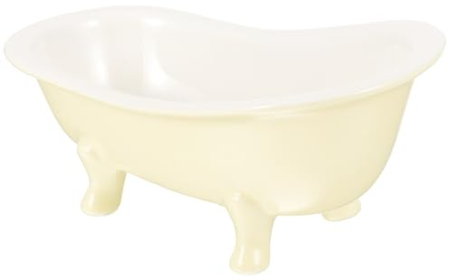 MERRYHAPY Keramik Blumentopf Badewanne Tisch Dekoration Mattierte Gelbe Kleine Pflanzgefäß für Sukkulenten Indoor Zimmerpflanzen Schreibtisch Zubehör Kreatives Pflanzenbehälter