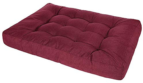 Mucola Palettenkissen 120x80x18 cm Weinrot Leinenstoff 250 g/m² dick | Sitzkissen Rückenkissen Palettenpolster Palettenauflage waschbar | Palettenmöbel Kissen Set Outdoor Lounge Sofa Europalette