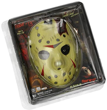 NECA Freitag der 13. Jason Prop Replika Maske (Battle Damage) Detailgetreue Replik der Originalmaske von Jason Vorhees