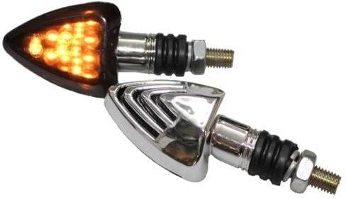 Motorrad Mini Blinker LED Jake Chrom getönt E-geprüft für ATV BMW F 650 R 1100 CB 500 600 CBR Kawasaki ER GPZ Ninja Z Suzuki DR GS GSR GSX RGV Yamaha FZ DT RN XT XJ