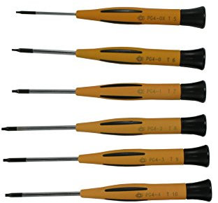 Piergiacomi - KITT Set di 6 Micro cacciaviti di precisione - Lama torx - Manici ergonomici con Impugnatura Morbida - Cappuccio Rotante - Arancione - Made in Italy