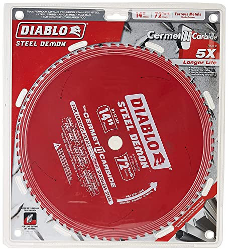 Diablo D1472CF Steel Demon 72T Cermet II Hartmetall-Eisenmetall-Sägeblatt, 35,6 cm
