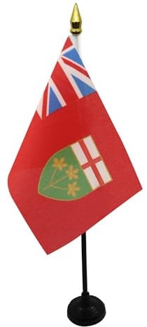 AZ FLAG - Tischflagge Ontario - 15x10 cm Goldene Splitze - Ontario Tischfahne 10 x 15 Cm - Flaggen