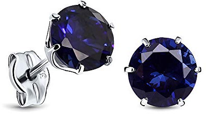 Miore – Ohrstecker aus 9 Karat Weißgold (375) mit Saphir im Rundschliff (0.77 Ct) – Bouton-Ohrringe mit Edelsteinen für Damen in edler Krappenfassung – Allergenfrei & handgemacht (6.7x6.7mm)