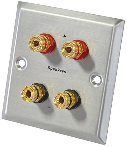 Dynavox LS- Wall Connection Panel Stainless Steel 4 Banana Jacks
