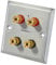 Dynavox LS- Wall Connection Panel Stainless Steel 4 Banana Jacks