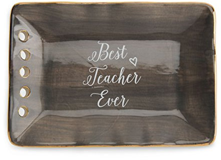 Pavilion Gift Company Emmaline-Best Lehrer Ever Gold Keramik Jewelry, Grau