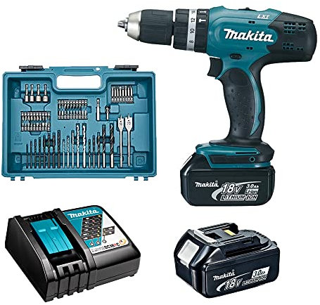 Perceuse visseuse 18V Li-Ion (2x 3,0Ah) + Kit accessoires - MAKITA DDF453RFX1