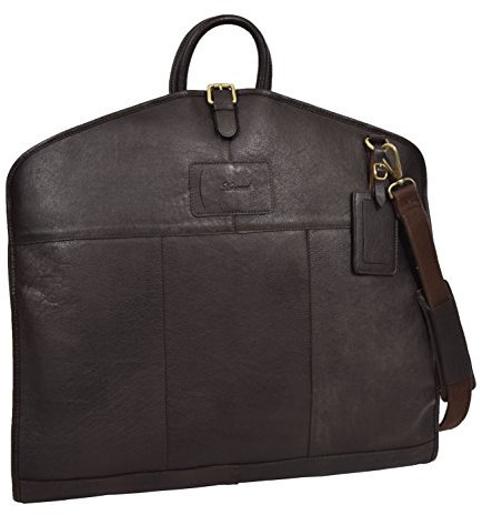 Cuir Véritable Svelte Suit Transporteur Robe Vêtement Luxe Souple Sac de Voyage HLG644 Marron