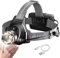 AIWEIYER Zoomable LED Head Torch Headlamp, Motion Sensor USB Rechargeable Headlight, Waterproof Helmet Light, 90° Rotatable Adjustable Head Lamp with Red Safety Light for Runners Fishing Cycling