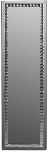 Casa Padrino Luxus Schmuckschrank mit Spiegeltür Silber/Schwarz 35 x 9 x H. 120 cm - Luxus Kollektion