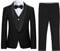 Garçon Costume 3 Pièces Classique Slim Fit Mariage Bal Tuxedo Veste Pantalon Et Gilet,Noir1,10 Ans