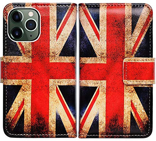 Bcov iPhone 11 Pro Wallet Case, Retro Union Jack Flag Flip Case Wallet Leather Cover Case with Credit Card Slot Holder Stand For iPhone 11 Pro