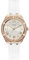 GUESS Rose Gold-Tone + Crystal White Silicone Watch, Rose Gold-Tone/White
