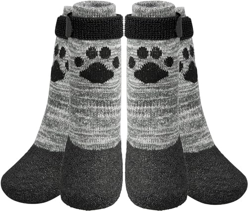 KOOLTAIL Calzini antiscivolo per cani per pavimentazione caldo/zolla per evitare di leccare le zampe, stivaletti per cani per pavimenti in legno, stivali per cani da pioggia di trazione e protezioni