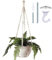 Bouqlife 43 Inches Macrame Plant Hanger Large for 12 inch Pot Extra Long No Tassel Cotton Rope Hanging Plant Holder with Ceiling Hook Bohemian Home Decor