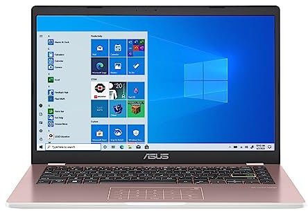 Asus Ordinateur portable E410 Intel Celeron N4020 4 Go 64 Go 14 HD LED Win 10 (Or rose)