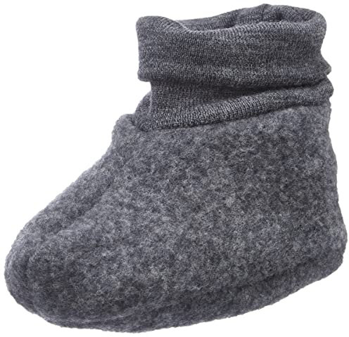 Fixoni Unisex-Baby Woll-Footies Winter-Zubehör-Set, Dark Grey Melange, 7480