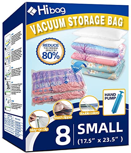 8 bolsas pequeñas de almacenamiento al vacío para ropa, bolsas de viaje con bomba de mano (8 pequeñas)