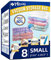 8 Small Vacuum Storage Bags for Clothes, Travel Space Saver Bags with Hand-Pump (8-Small)