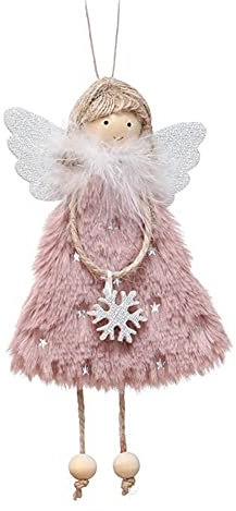 1 Stücke Christbaumschmuck Plüsch Weihnachten Engel Puppen Anhänger Baum hängende Ornament, Weihnachtsengel Ornament Weihnachtsdeko Weihnachtsbaum Engel Puppe Dekoration für Party Festival Home Decor