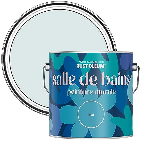 Rust-Oleum Peinture Bleue Résistante à l'eau pour Murs de Salle de Bains, Finition Mate - Marcella 2.5L