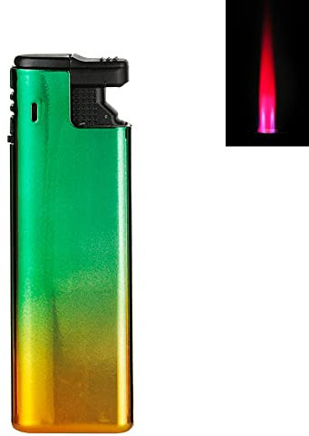 Turbofeuerzeug Rainbow Feuerzeug Gehäuse aus Metall rote Turboflamme Sturmfeuerzeug absolut windfest Gasfeuerzeug (Grün - 1 Feuerzeug)