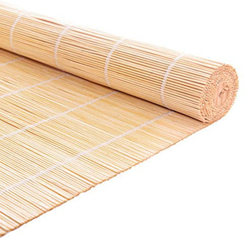 MHUQIA Rideau De Paille Exterieur 90x180cm, Store en Bambou Exterieur, Store Enrouleur Bambou, TisséS à La Main, DéCoration RéTro, Respirant, Store Anti-Regard