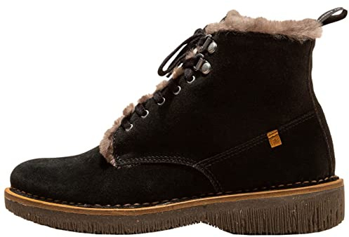 El Naturalista Damen Schnürstiefeletten VOLCANO, Frauen Schnürboots,Wechselfußbett,Warmfutter,halbstiefel,kurzstiefel,BLACK,40 EU / 7 UK