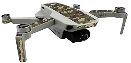 Finest Folia Schutzfolie kompatibel mit Drohne DJI Mini 2 und Controller Aufkleber Set passgenau wasserfest Skin Sticker Design Folie (Teilverklebung, R192-02 Camouflage oliv)
